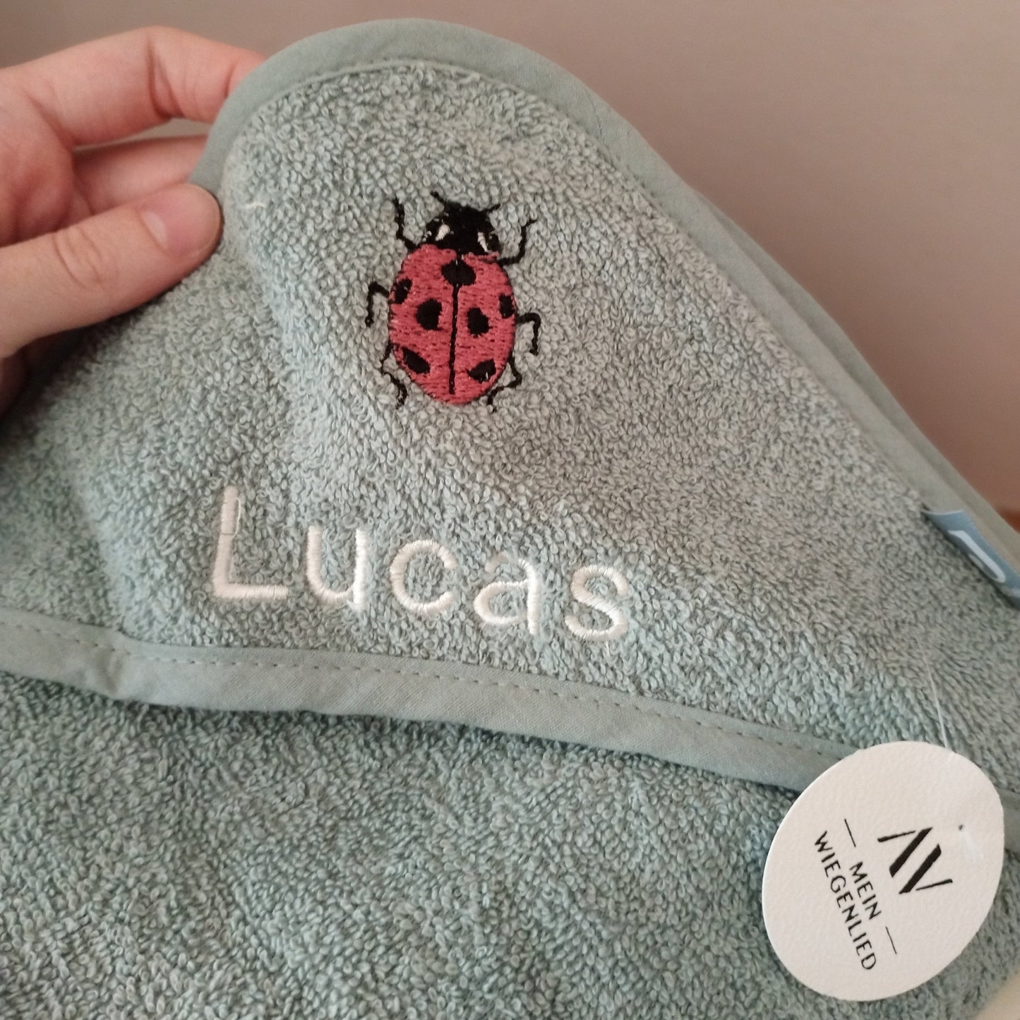 Kapuzenhandtuch Matcha- personalisiert