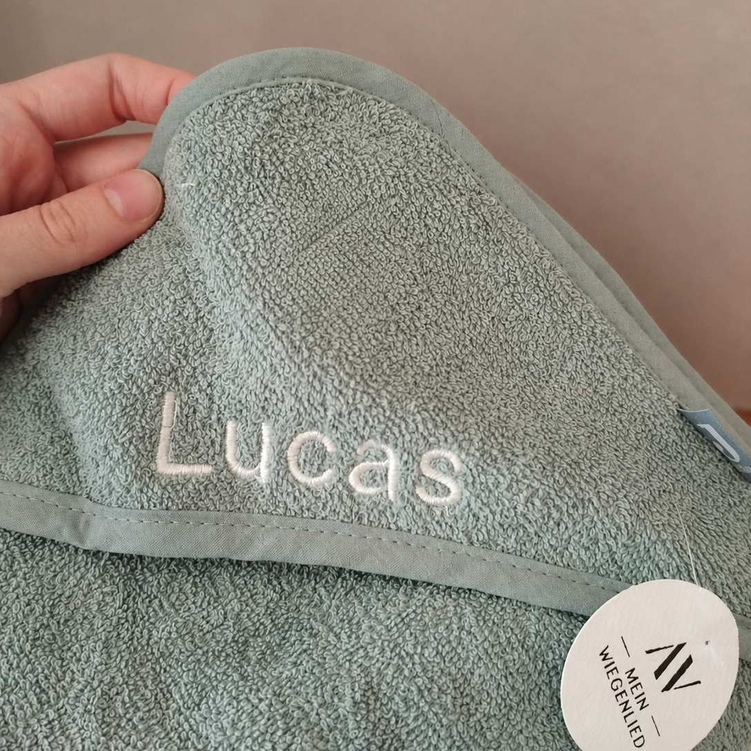 Kapuzenhandtuch Mint- personalisiert