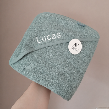 Kapuzenhandtuch Mint- personalisiert