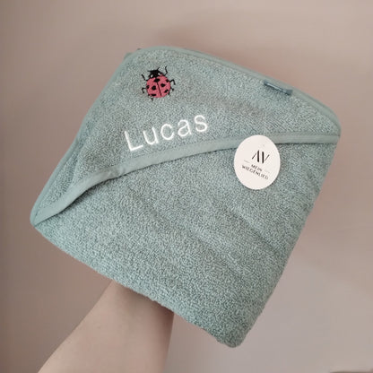 Kapuzenhandtuch Mint- personalisiert