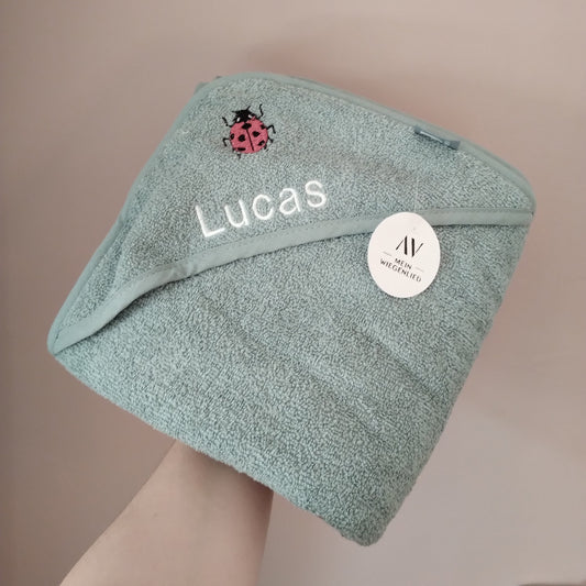 Kapuzenhandtuch Mint- personalisiert